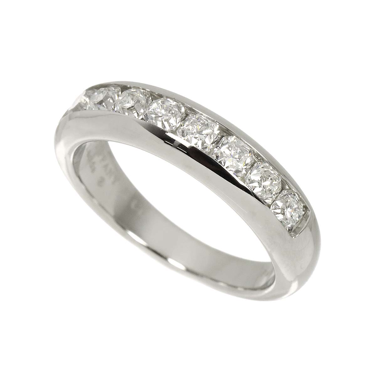 Lucida Half Diamond Band Ring Pt Platinum size6-6.25(US)