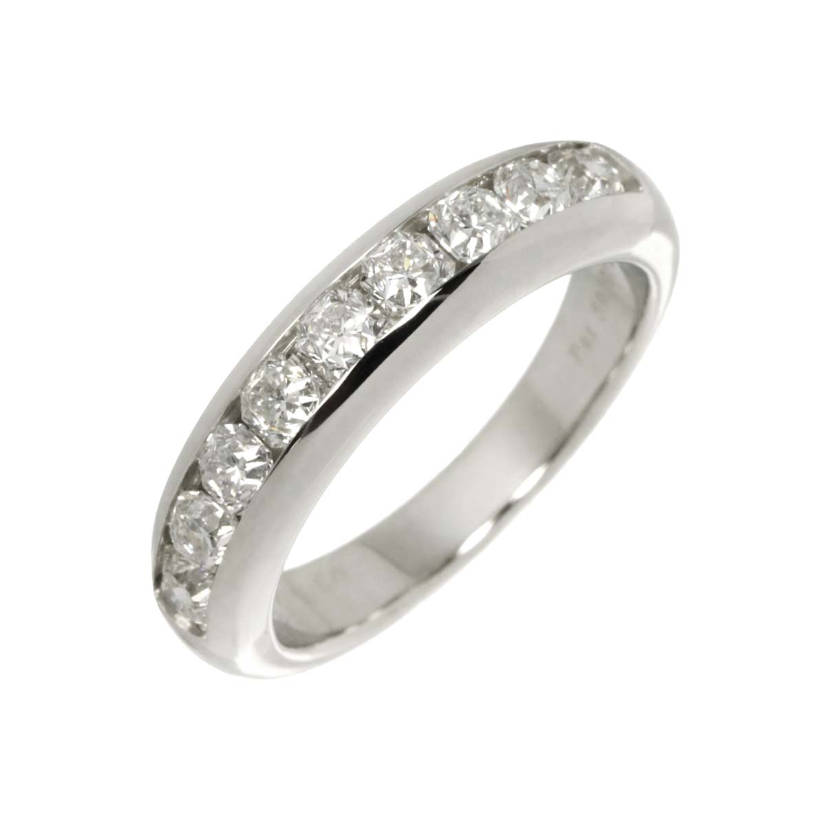 Lucida Half Diamond Band Ring Pt Platinum size6-6.25(US)