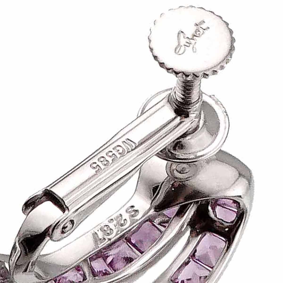 Sapphire 2.87ct Earrings Clip on 18K 14K White Gold 750 585