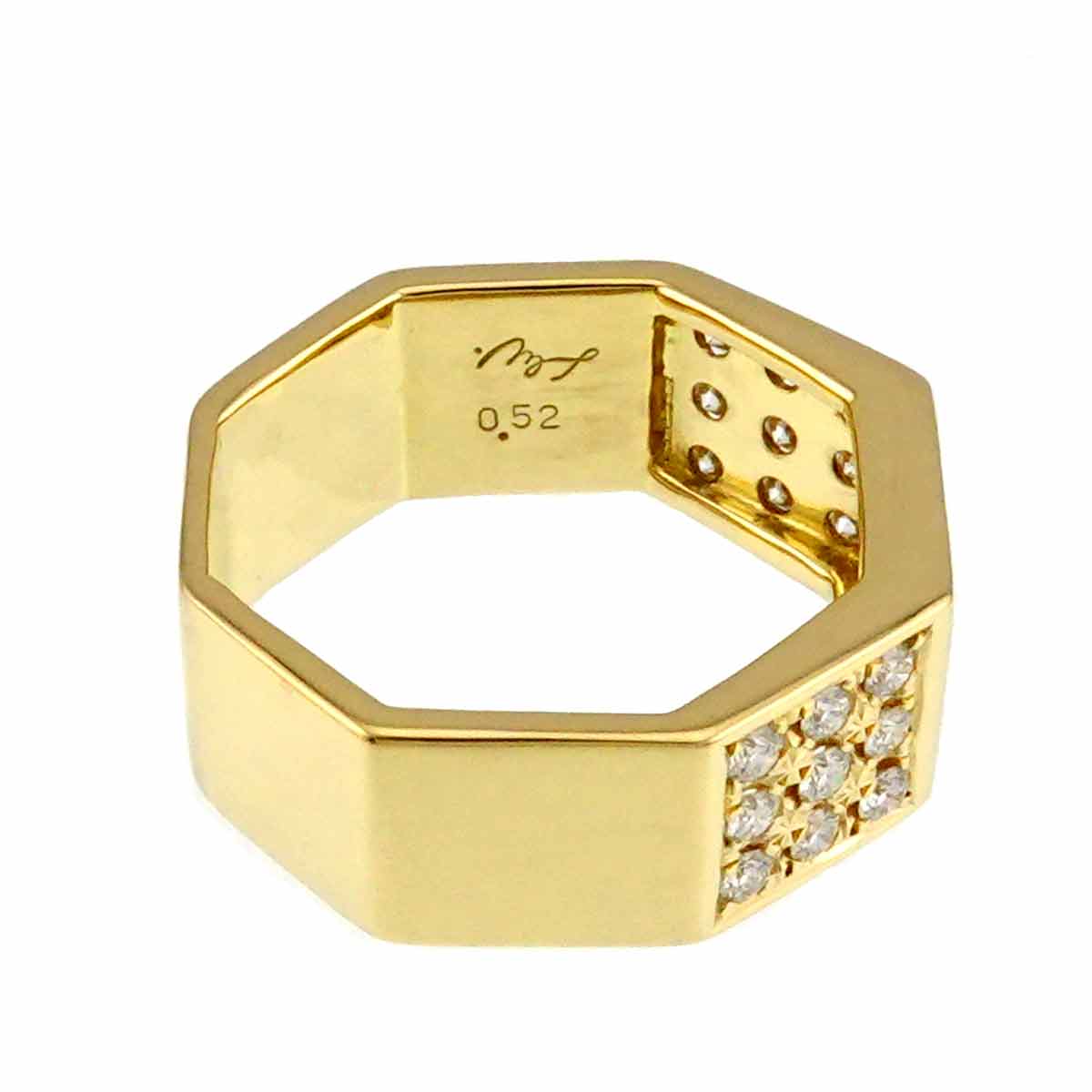 Diamond 0.52ct Ring 18K YG 750 Size6(US)