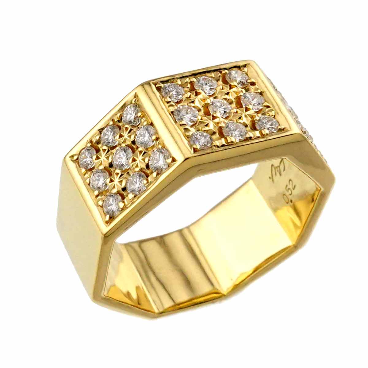 Diamond 0.52ct Ring 18K YG 750 Size6(US)