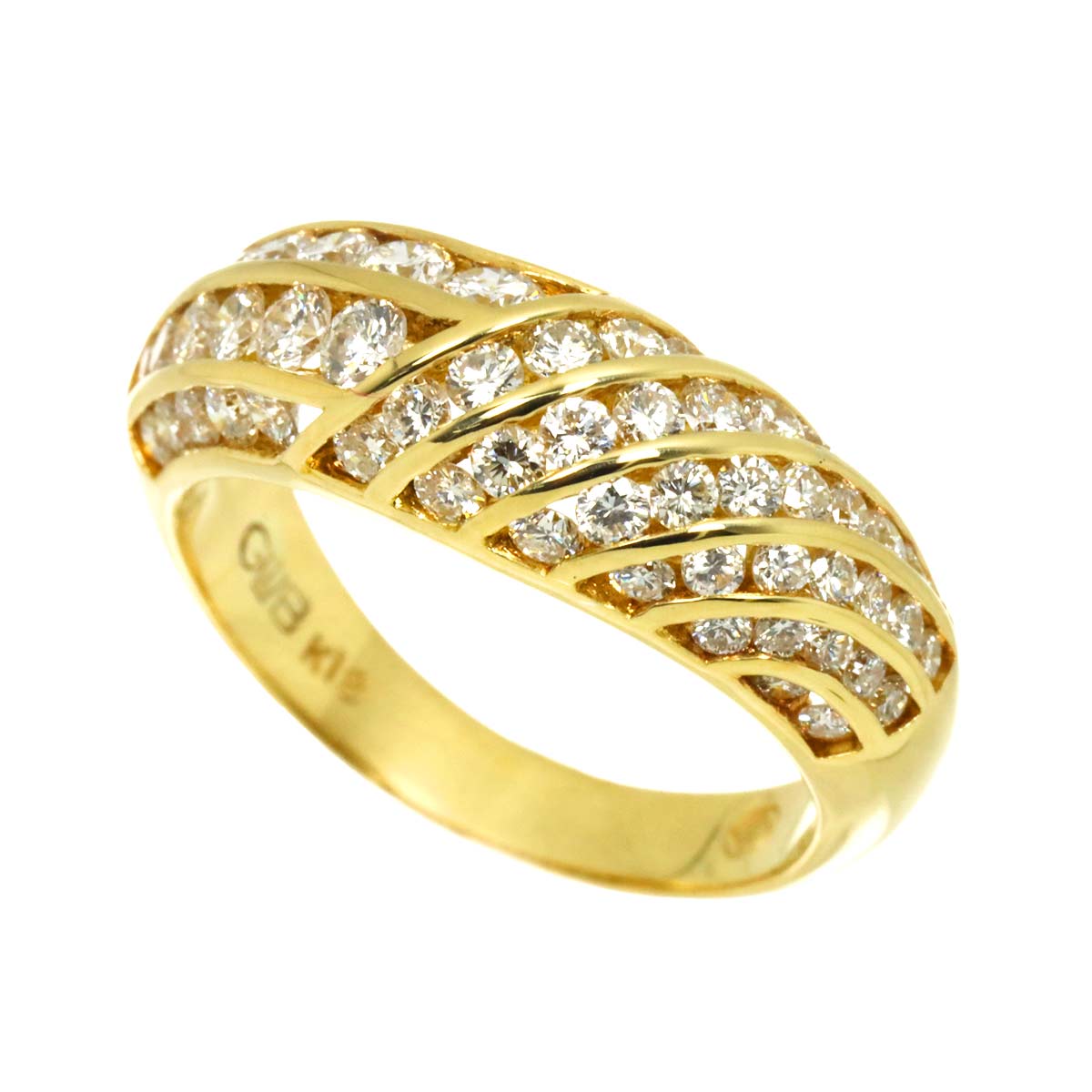 Diamond 1.43ct Ring 18K YG 750 size 6(US)