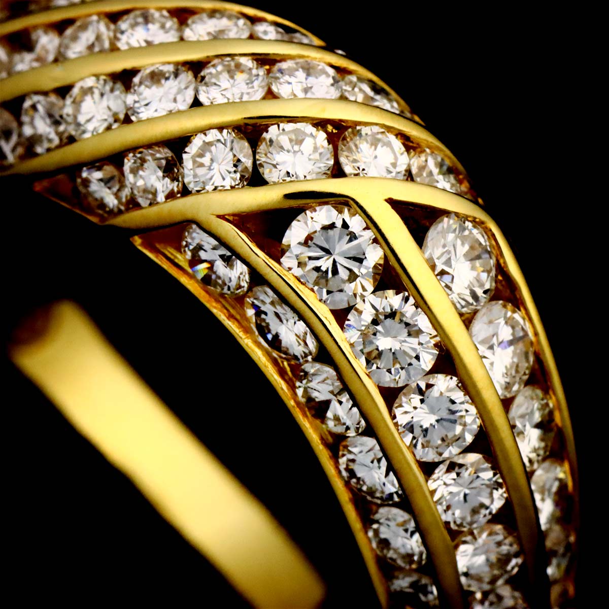 Diamond 1.43ct Ring 18K YG 750 size 6(US)