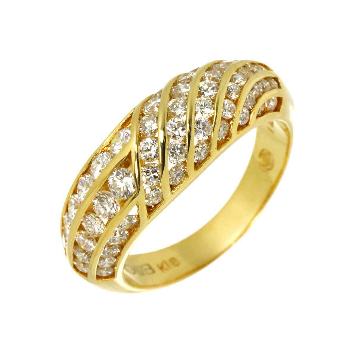 Diamond 1.43ct Ring 18K YG 750 size 6(US)