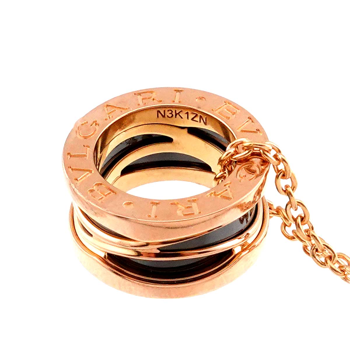 B-ZERO1 Legend Necklace Black Ceramic 18K Pink Gold 750