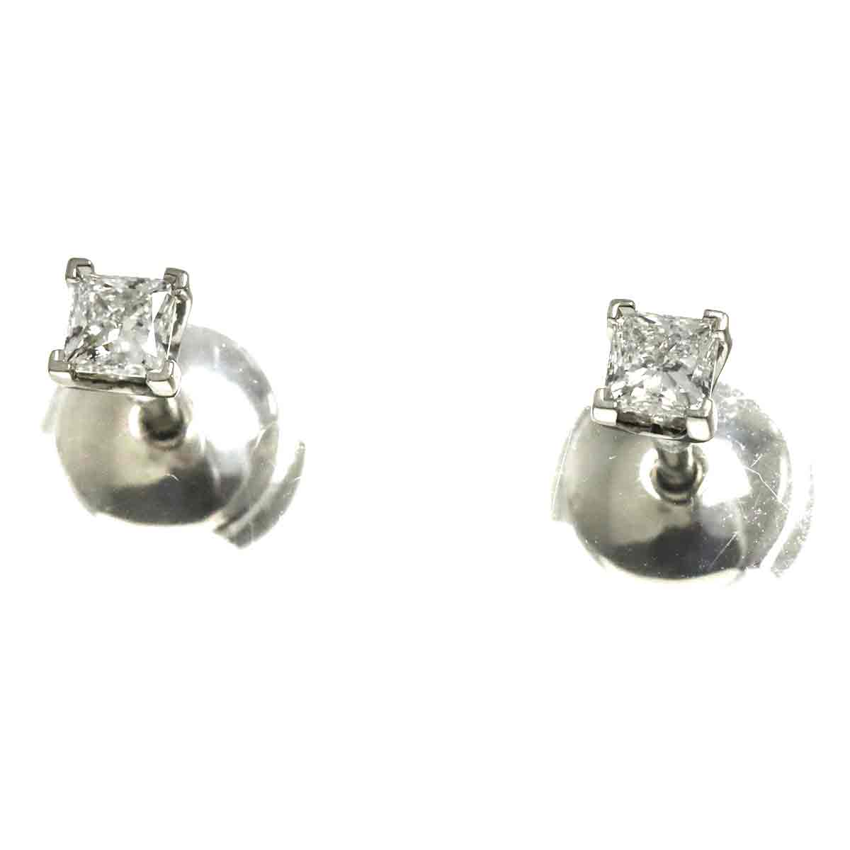 Diamond 0.19/0.18ct F/VVS1 Earrings Pierced Pt