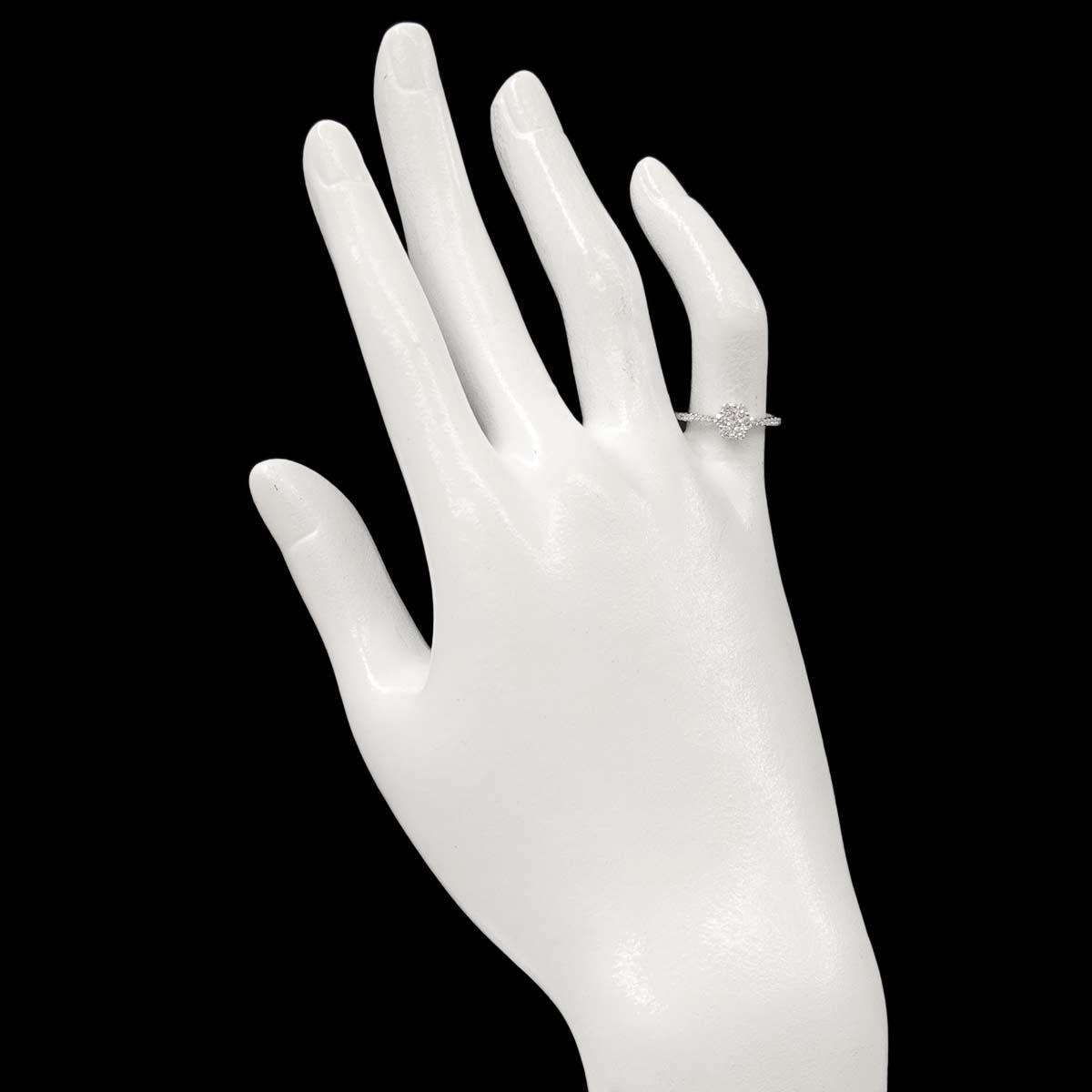 Diamond 0.32ct Ring 18K WG 750 Size4.5(US)