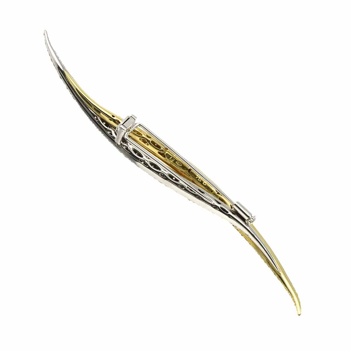 Diamond 2.34ct Brooch 18K YG WG 750