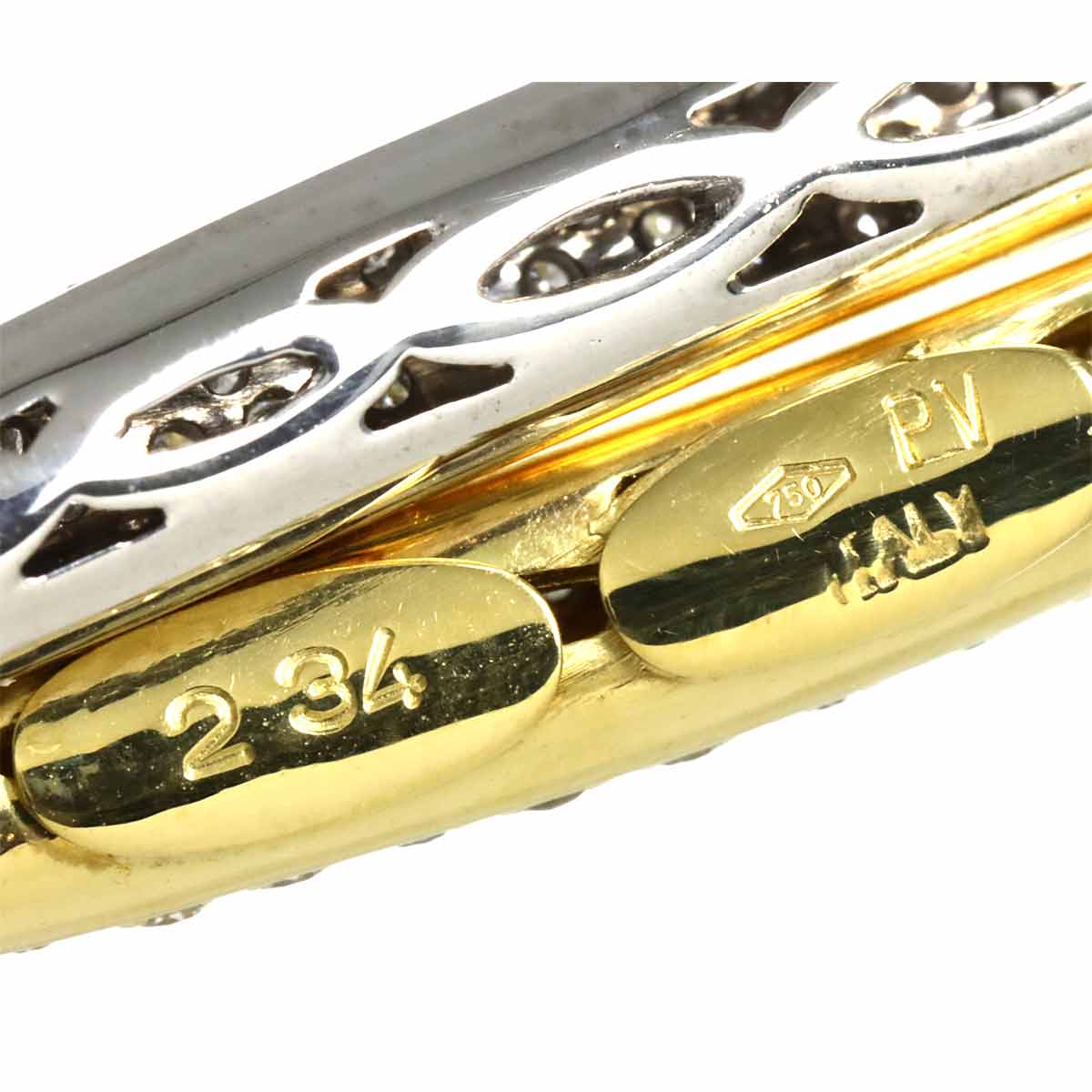 Diamond 2.34ct Brooch 18K YG WG 750