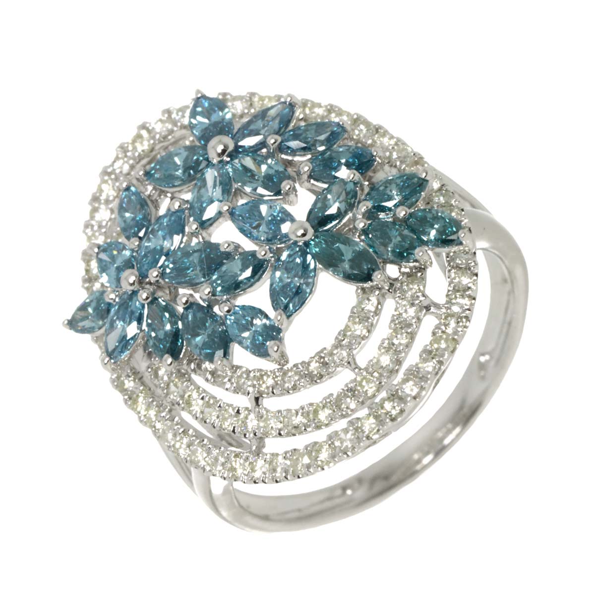 Diamond 2.00ct Ring 18K K18 WG White Gold size6(US)