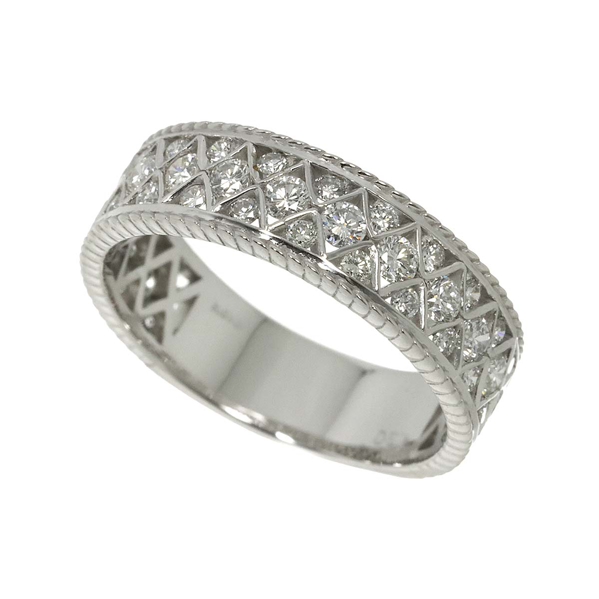 Diamond 1.30ct Ring 18K K18 WG White Gold size8.25(US)