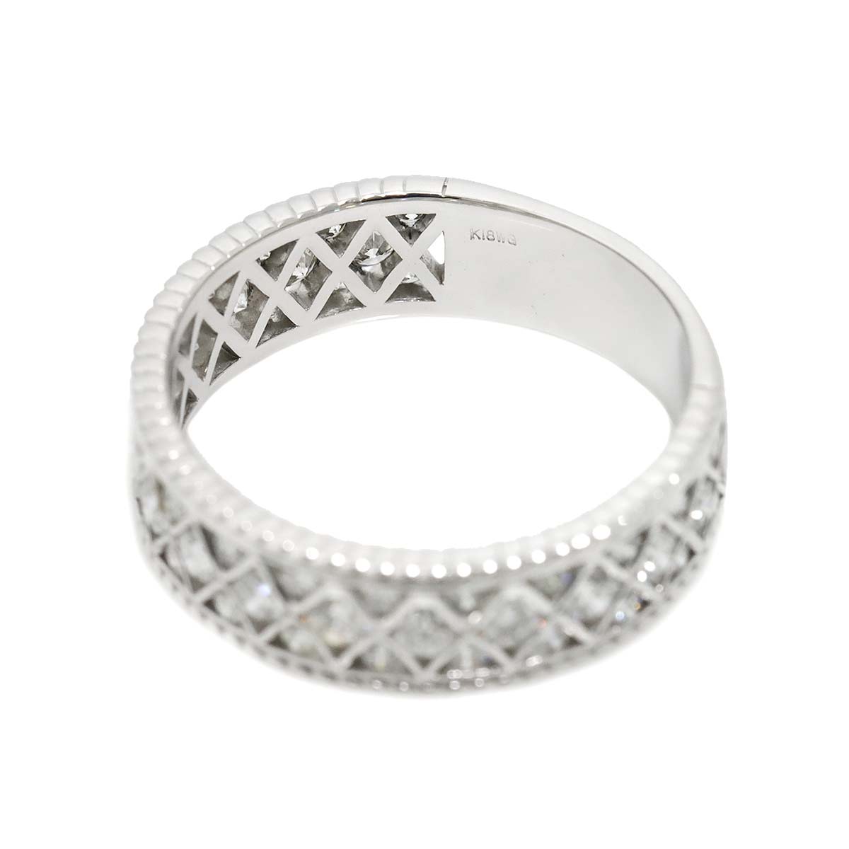 Diamond 1.30ct Ring 18K K18 WG White Gold size8.25(US)