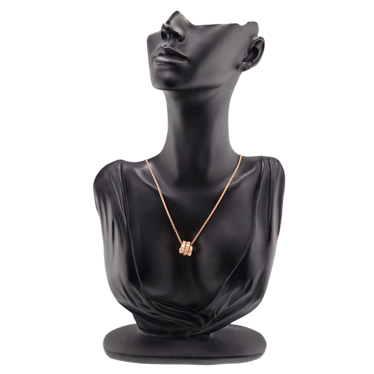 Serpenti Viper Full Pave Diamond Necklace 18K Pink Gold 750