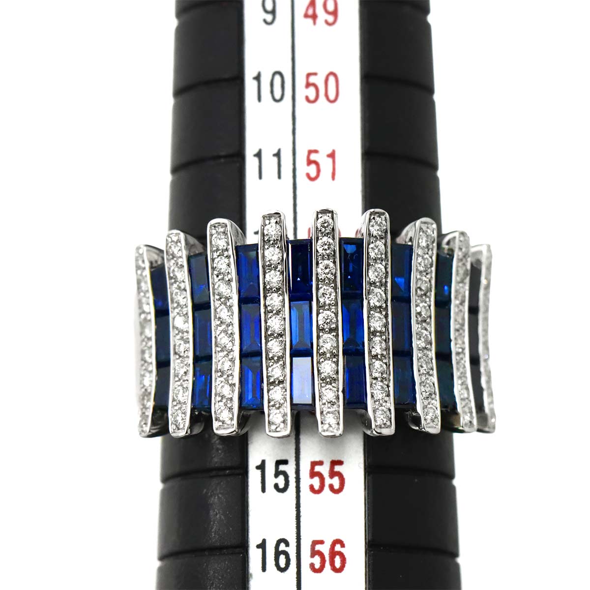 Sapphire 2.80ct Diamond 0.35ct Ring 18K WG 750 size6.5-6.75(US)