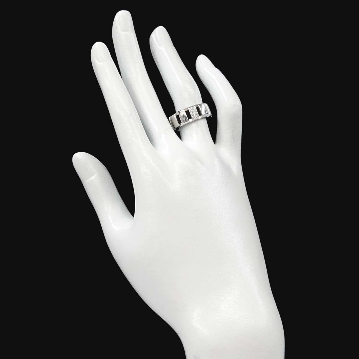 Classone Diamond Ring 18K K18 WG 750 Rubber Size52 5.5-5.75(US)