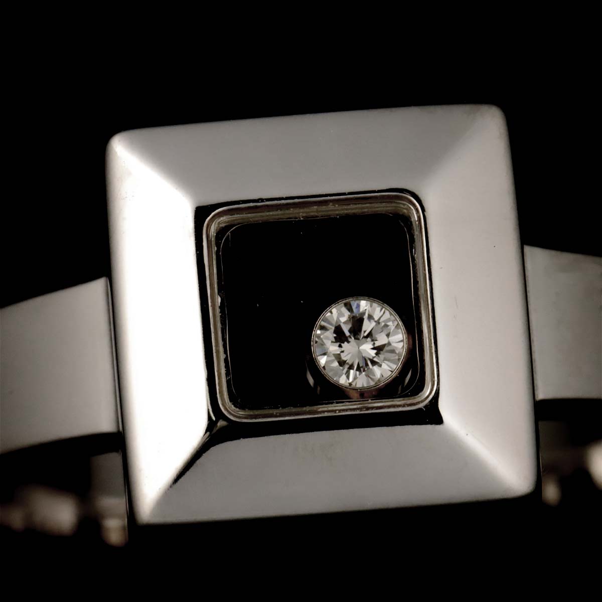 Happy Diamond Ring 18K WG 750 Size6(US)