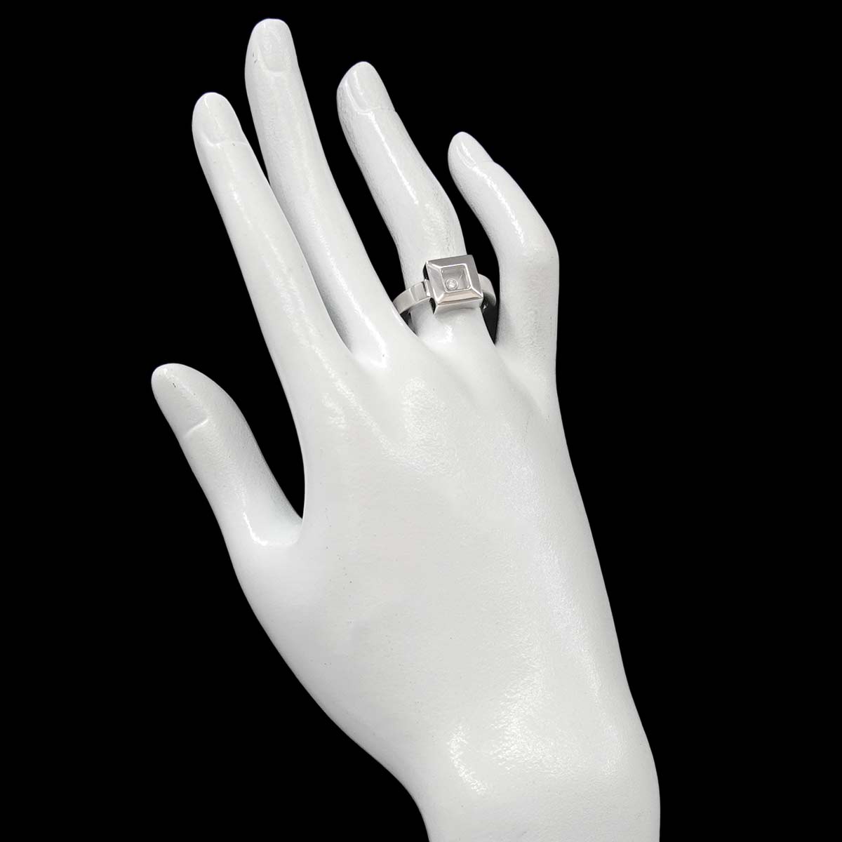 Happy Diamond Ring 18K WG 750 Size6(US)