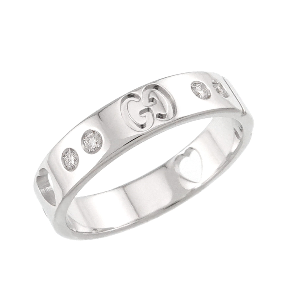 ICON Ring Diamond 18K WG White Gold 750 size11 5.25-5.5(US)