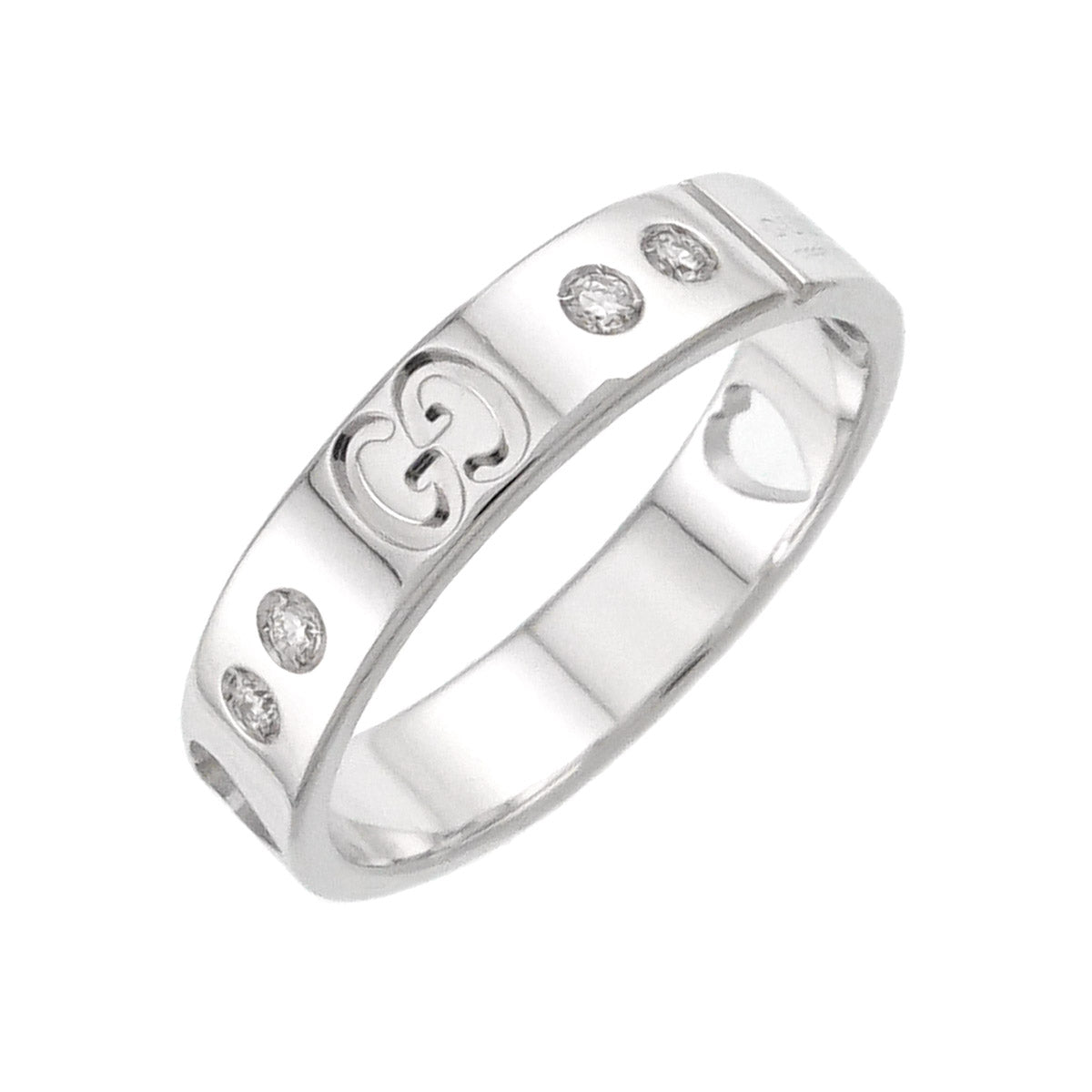 ICON Ring Diamond 18K WG White Gold 750 size11 5.25-5.5(US)
