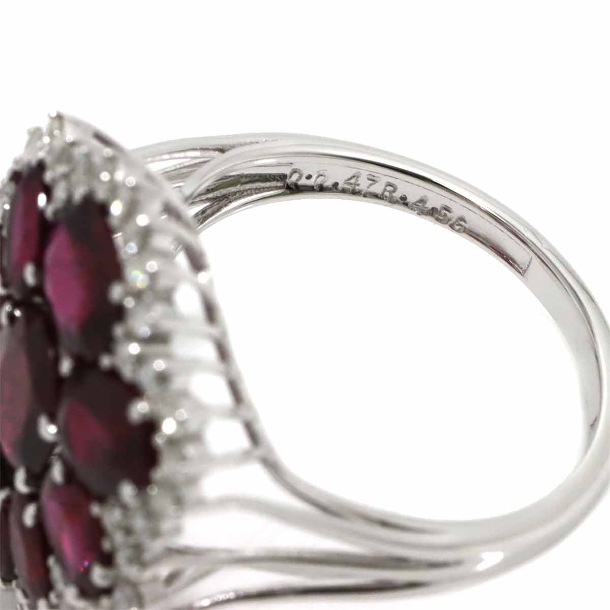 Ruby 4.56ct Diamond 0.47ct Ring 18K WG size6.75(US)