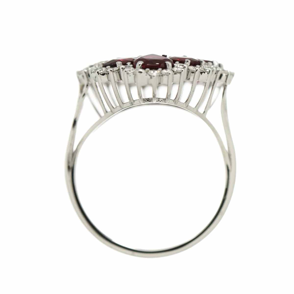 Ruby 4.56ct Diamond 0.47ct Ring 18K WG size6.75(US)