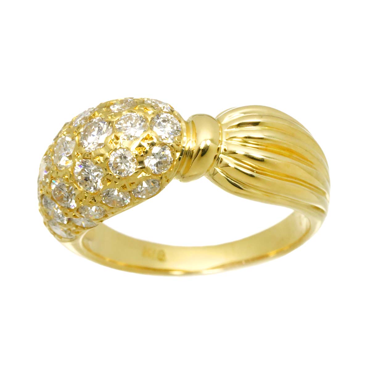 Diamond 1.56ct Ring 18K YG Yellow Gold 750 5.75-6(US)