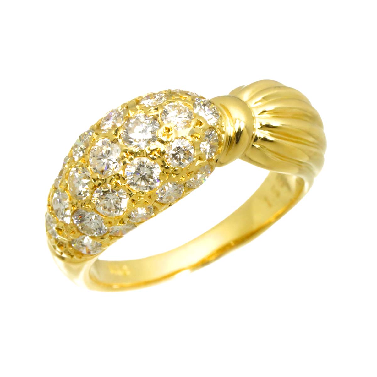 Diamond 1.56ct Ring 18K YG Yellow Gold 750 5.75-6(US)