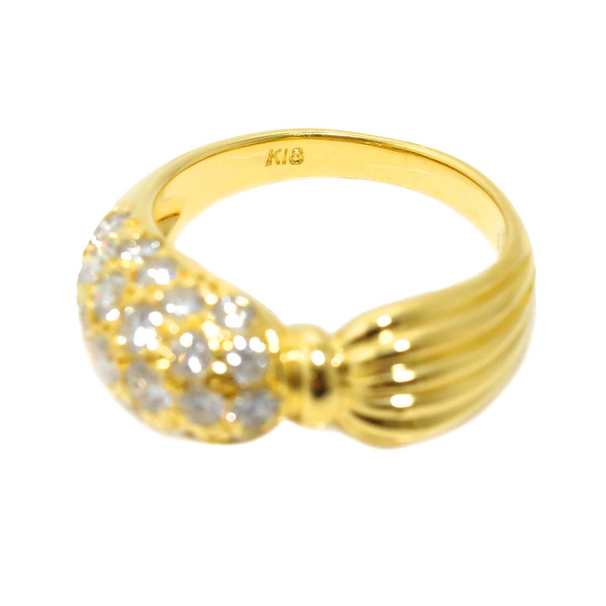 Diamond 1.56ct Ring 18K YG Yellow Gold 750 5.75-6(US)