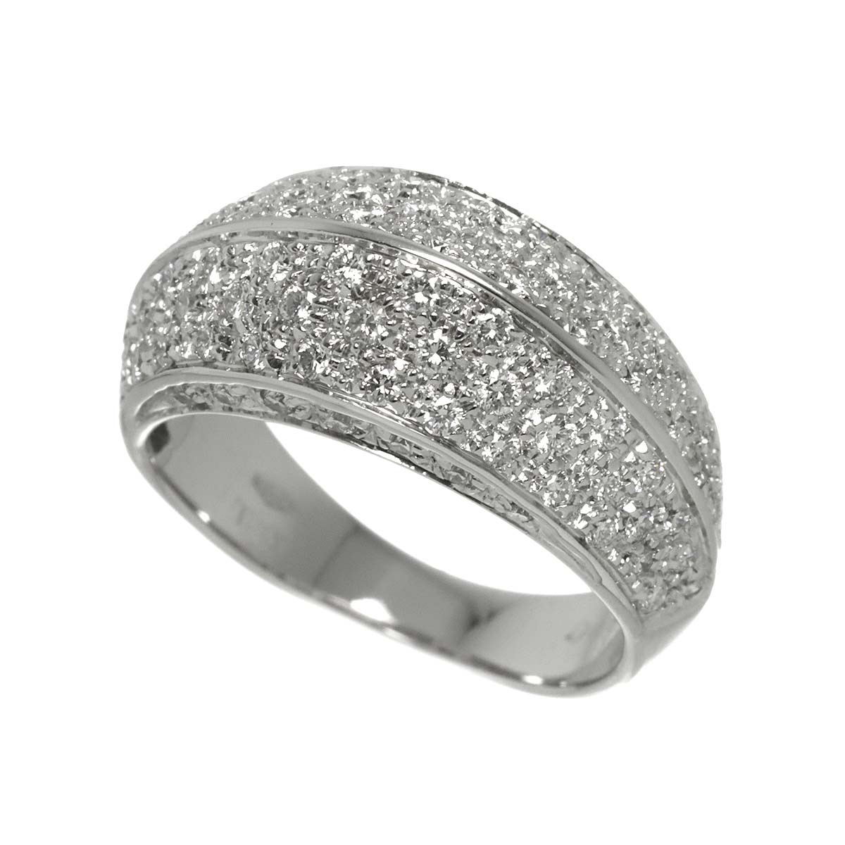 Diamond 0.86ct Ring 18K K18 WG White Gold size5.75-6(US)