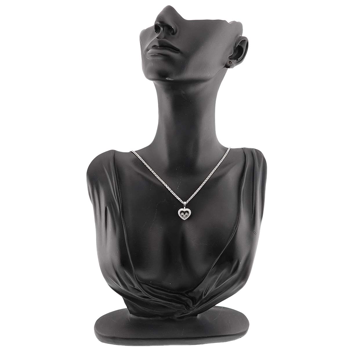 Happy Diamond Heart Necklace 18K White Gold 750