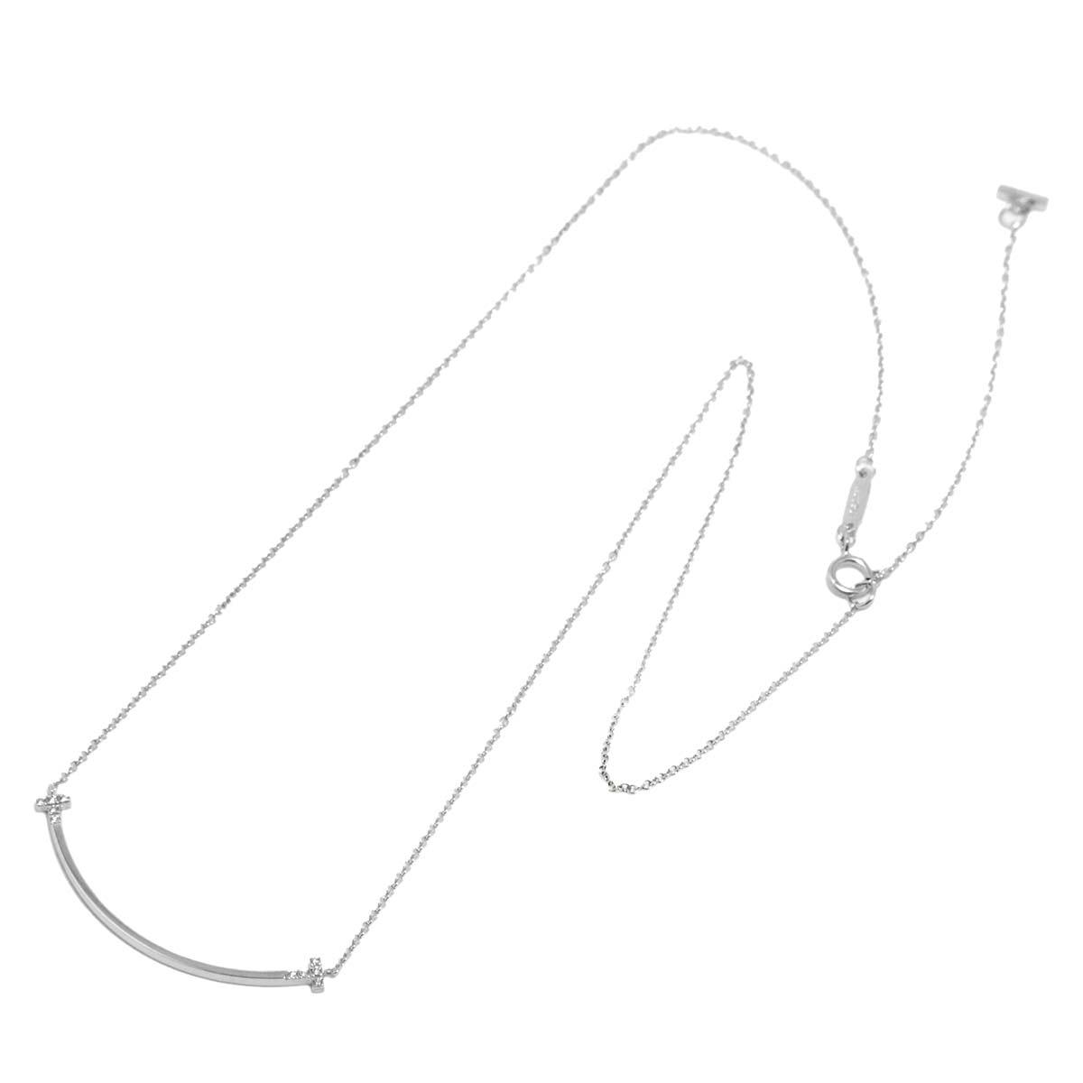 T Smile Diamond Necklace SM 18K White Gold 750