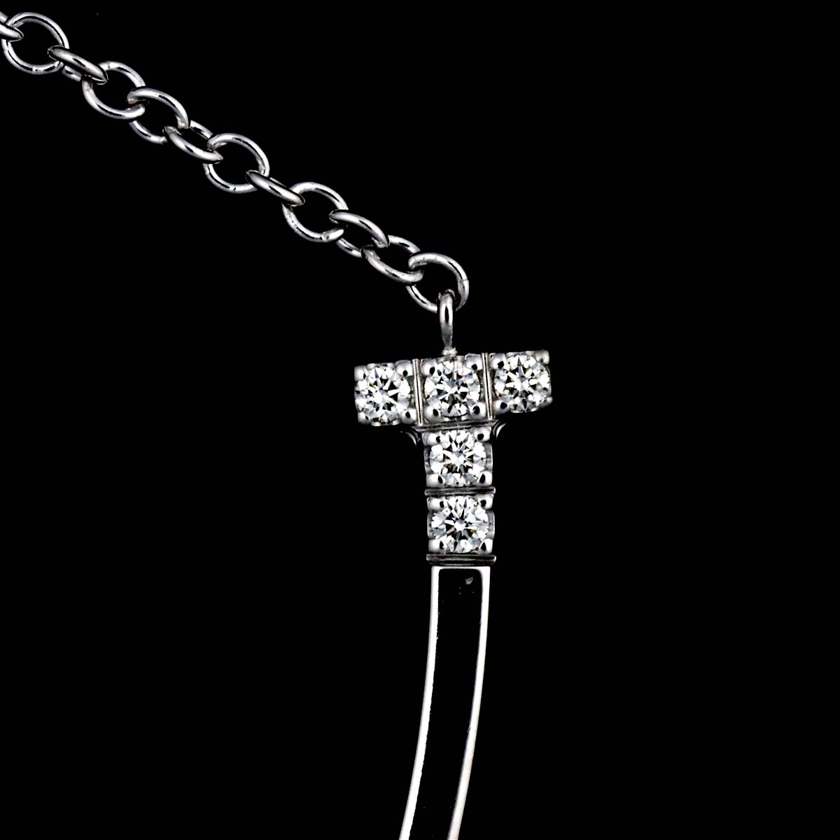 T Smile Diamond Necklace SM 18K White Gold 750