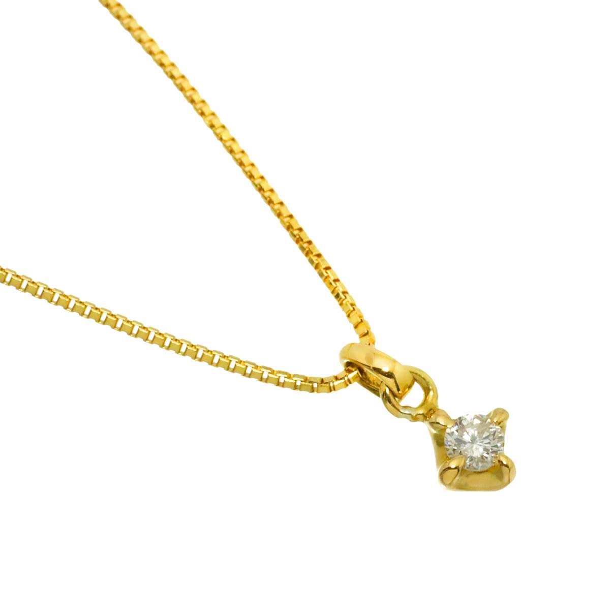 Diamond 0.05ct Necklace 18K YG Yellow Gold 750