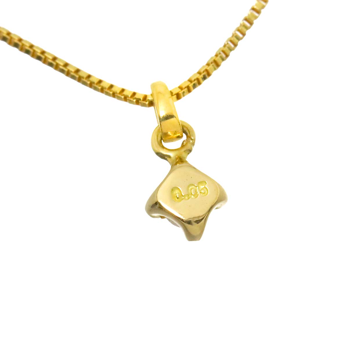 Diamond 0.05ct Necklace 18K YG Yellow Gold 750