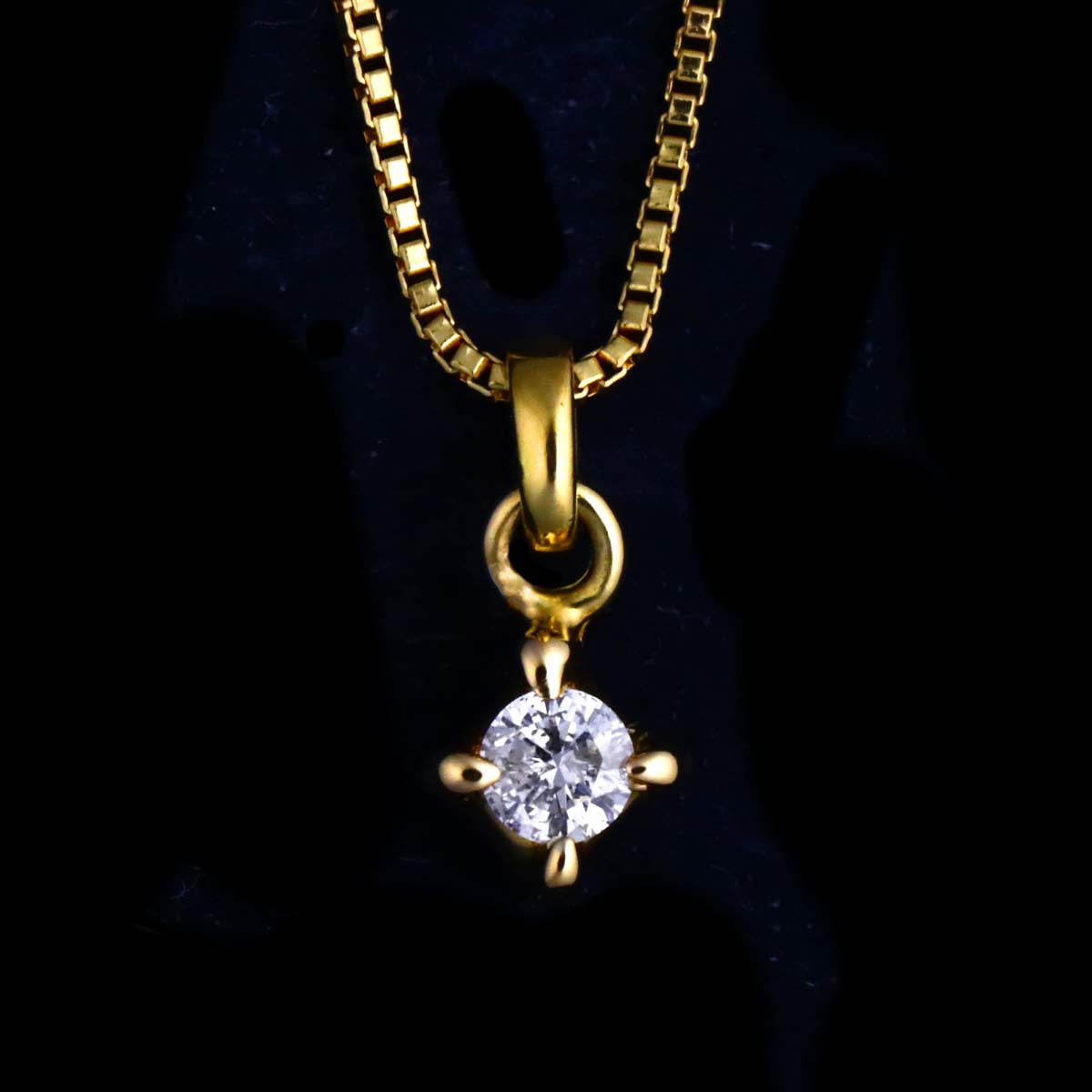Diamond 0.05ct Necklace 18K YG Yellow Gold 750