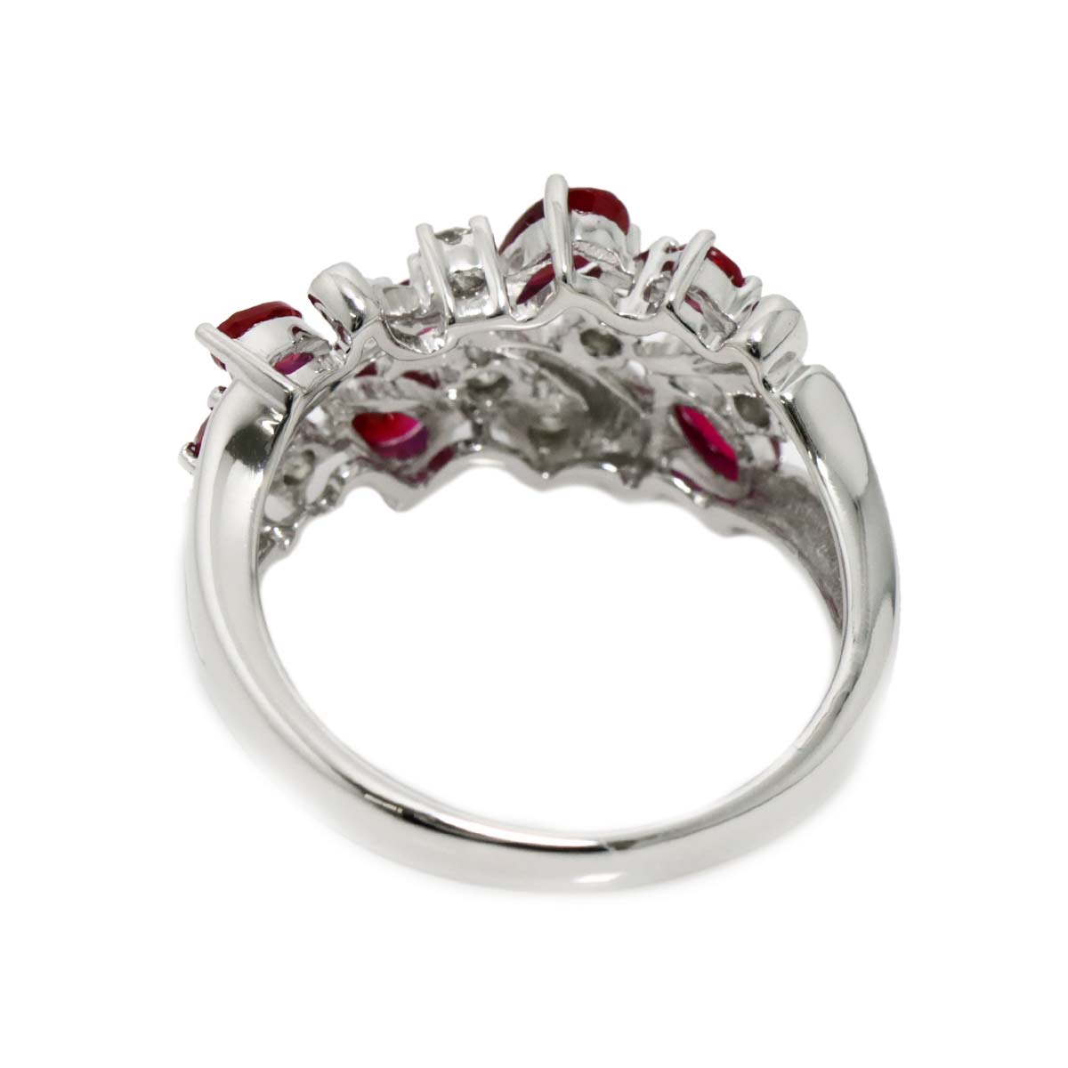 Ruby 1.20ct Diamond 0.25ct Ring 18K WG size6.25-6.5(US)