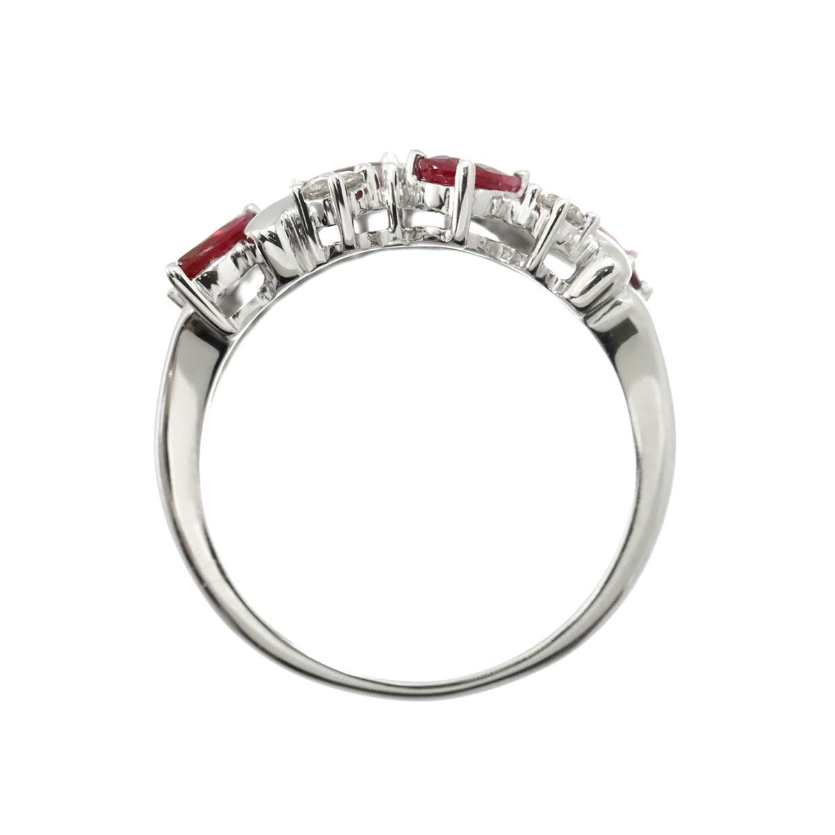 Ruby 1.20ct Diamond 0.25ct Ring 18K WG size6.25-6.5(US)