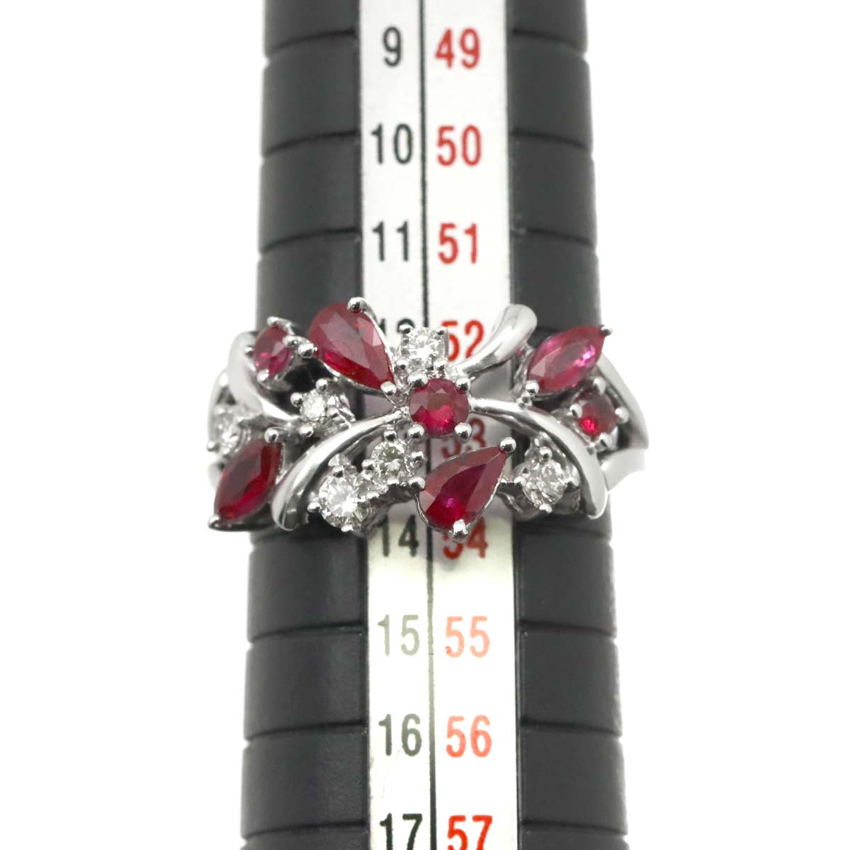 Ruby 1.20ct Diamond 0.25ct Ring 18K WG size6.25-6.5(US)
