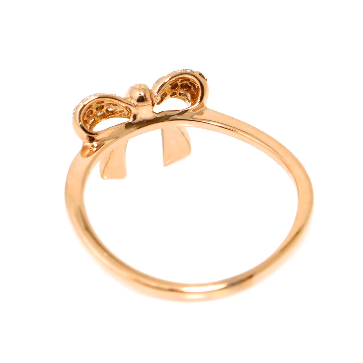 Diamond 0.20ct Ring 18K PG Pink Gold 750 Size5.25-5.5(US)