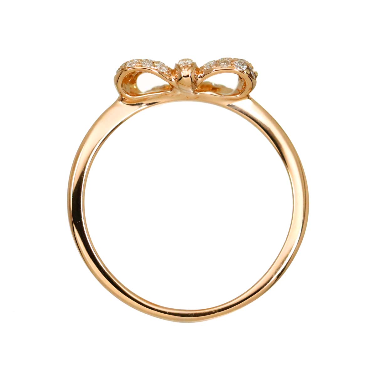 Diamond 0.20ct Ring 18K PG Pink Gold 750 Size5.25-5.5(US)