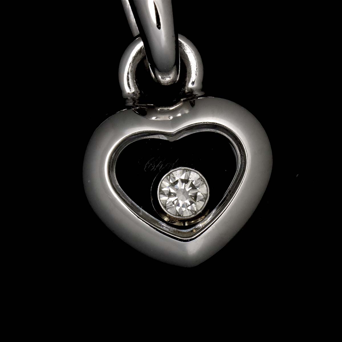 Happy Diamond Heart Necklace 18K White Gold 750