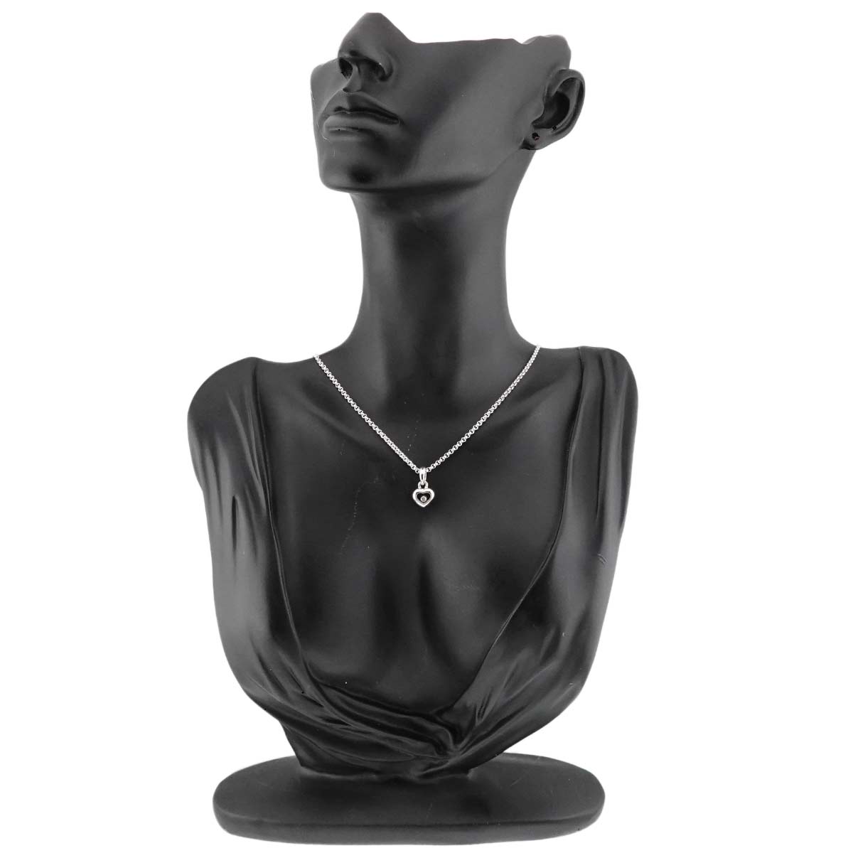 Happy Diamond Heart Necklace 18K White Gold 750