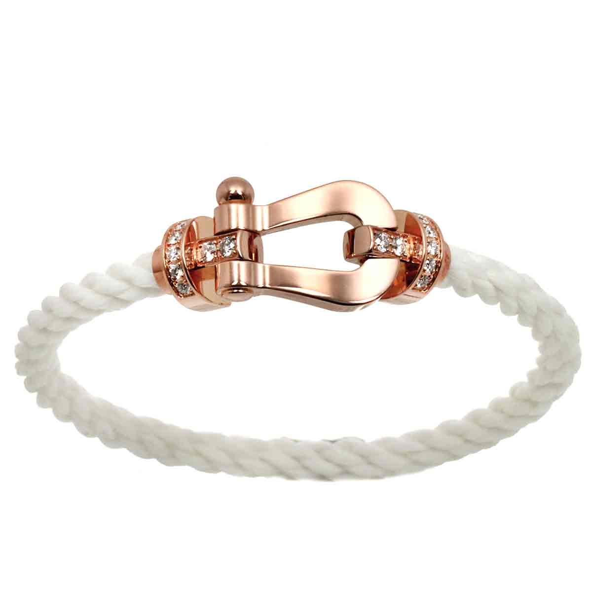 Force 10 LM Half Diamond Bracelet 18K PG 750 Steel size15