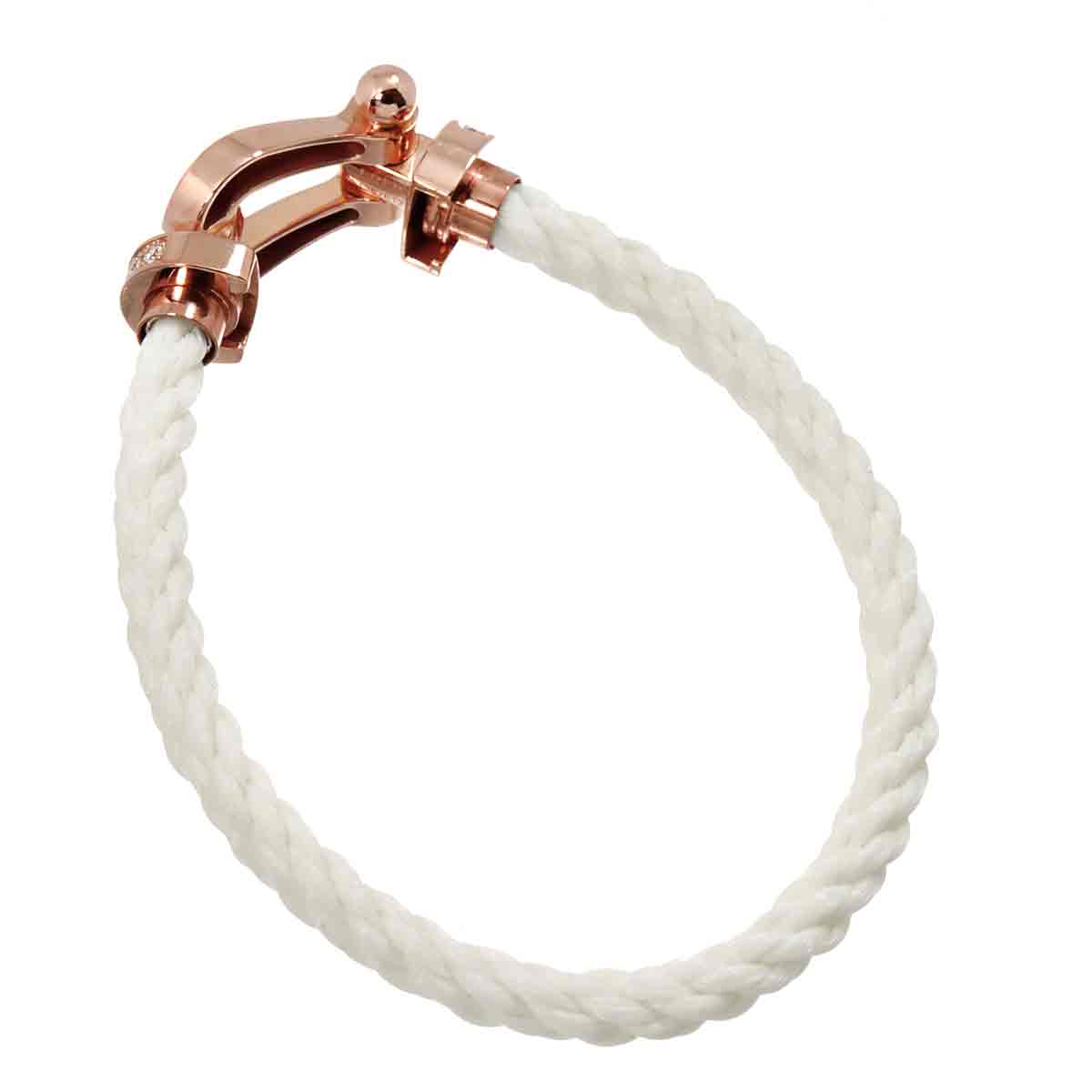 Force 10 LM Half Diamond Bracelet 18K PG 750 Steel size15