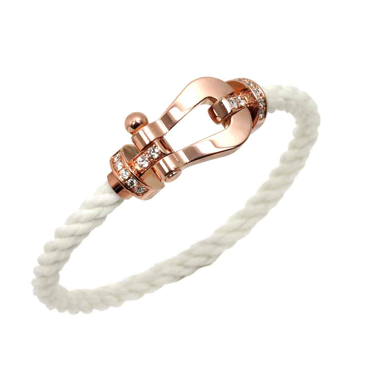 Force 10 LM Half Diamond Bracelet 18K PG 750 Steel size15