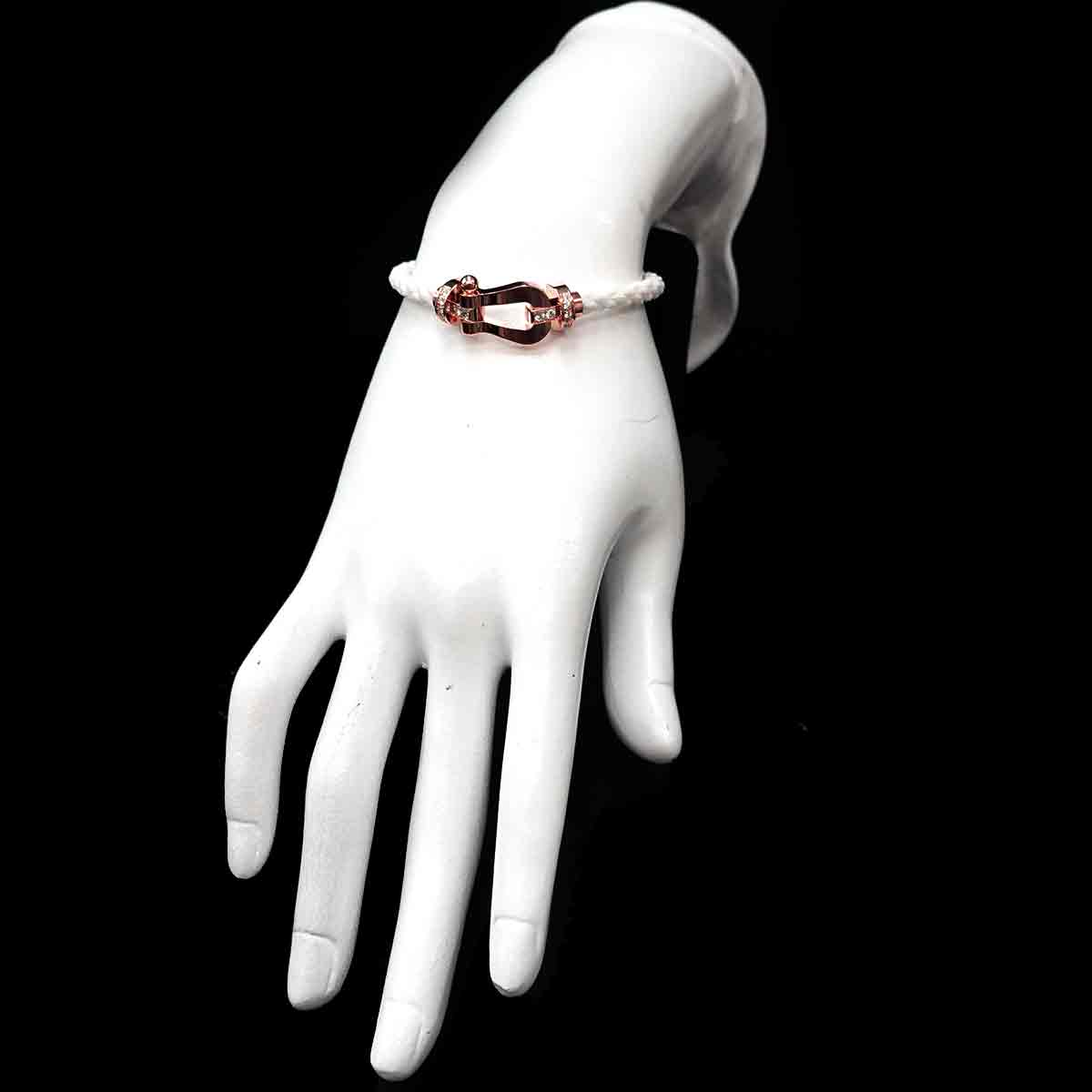 Force 10 LM Half Diamond Bracelet 18K PG 750 Steel size15