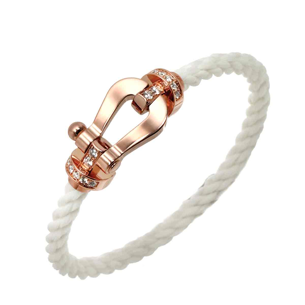 Force 10 LM Half Diamond Bracelet 18K PG 750 Steel size15