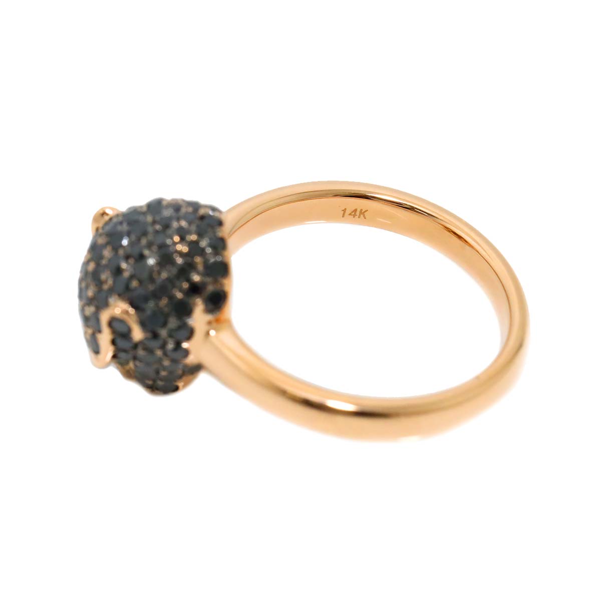 BlackDiamond 1.13ct Emerald 0.04ct Ring 14K PG 585 Size6-6.25(US)