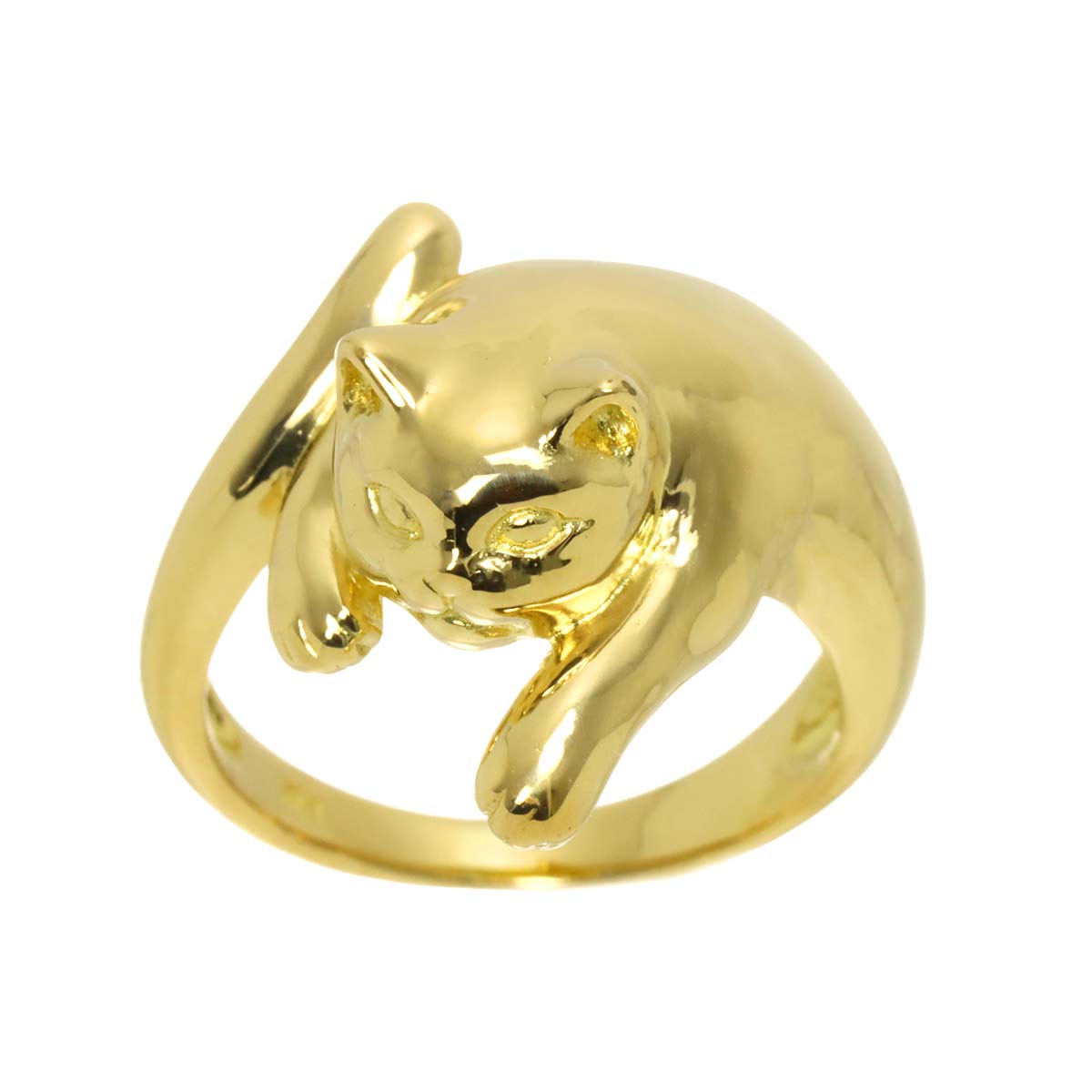 Ring 18K K18 YG Yellow Gold 750 size5-5.25(US)