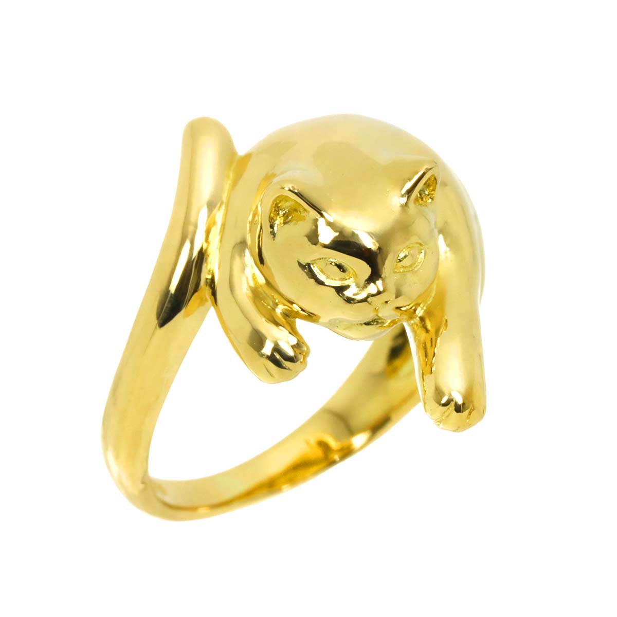 Ring 18K K18 YG Yellow Gold 750 size5-5.25(US)